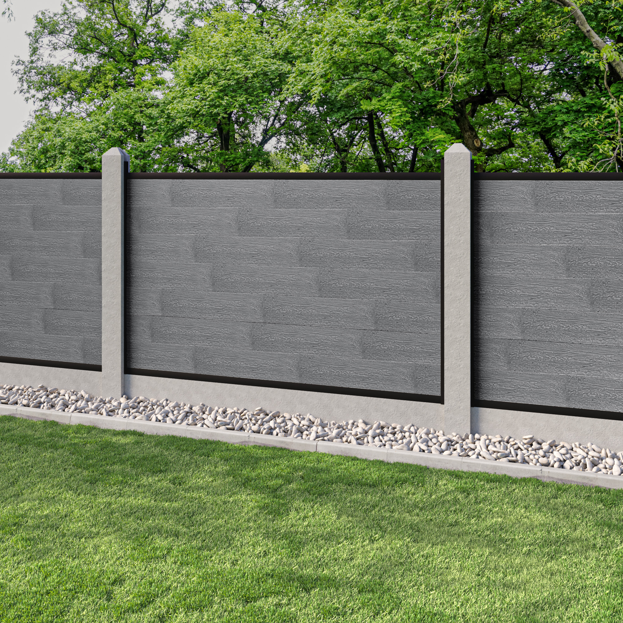 Composite Fence for Concrete Posts
